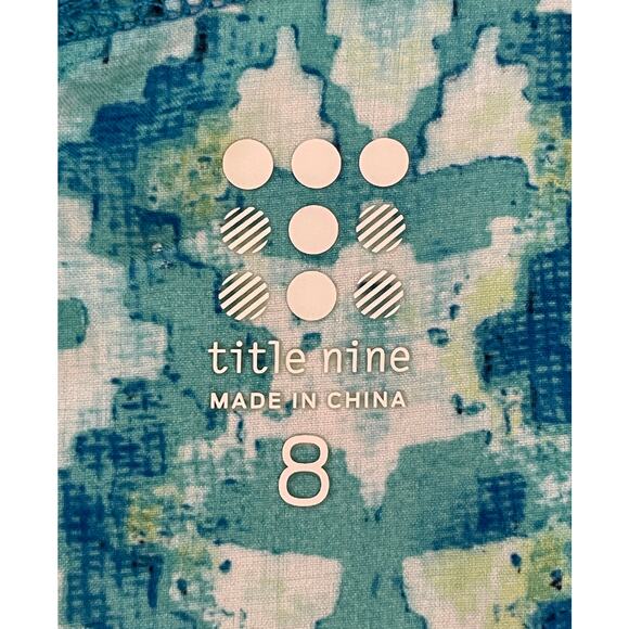 Title Nine Trouble Dress Blue Print Size 8 Racerback Nimblene Activewear Outdoor - Picture 9 of 12